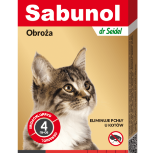 SABUNOL obroża czerwona przeciw pchłom dla kotów 35 cm