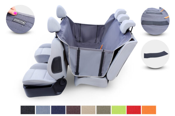 KARDIFF - Kardimata ANTI SLIP – ochronna mata pokrowiec na tylne fotele. Zabezpiecza samochód i tapicerkę przed sierścią brudem wodą i zarysowaniami