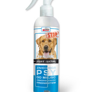 SUPER BENO Stop pies Strong – spray 400ml  STOP-PIES to nowej  generacji preparat zniechęcający psy do miejsc w których wyrządzają  szkody.