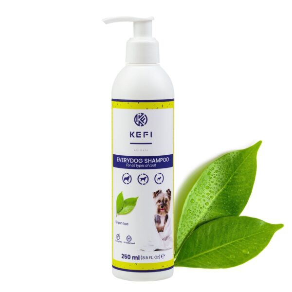 Szampon dla psa KEFI ANIMALS Everydog Shampoo działa nawilżająco na skórę i sierść, głęboko oczyszcza,nie niszczy włosów i łatwo się spłukuje