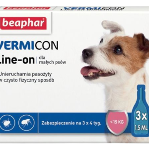 BEAPHAR VERMICON LINE-ON DOG S 1,5ML – 3 pipety kropli przeciwpchłowych dla psów