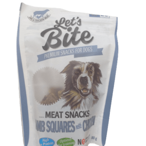 BRIT LET'S BITE meat snacks lamb squares chicken to karma uzupełniająca dla psów. Idealna jako nagroda i przekąska.