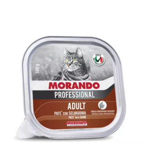 Pasztet z dziczyzną dla kota - Morando. Idealnie zbalansowana, lekko strawna mokra karma dla kotów.