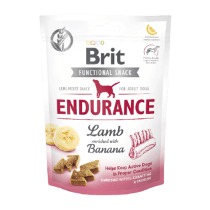 BRIT CARE Dog Functional Snack Endurance Lamb & Banana 150g – Podawaj swojemu psu codziennie jako nagrodę podczas ćwiczeń. Sprawdź w zooplo!